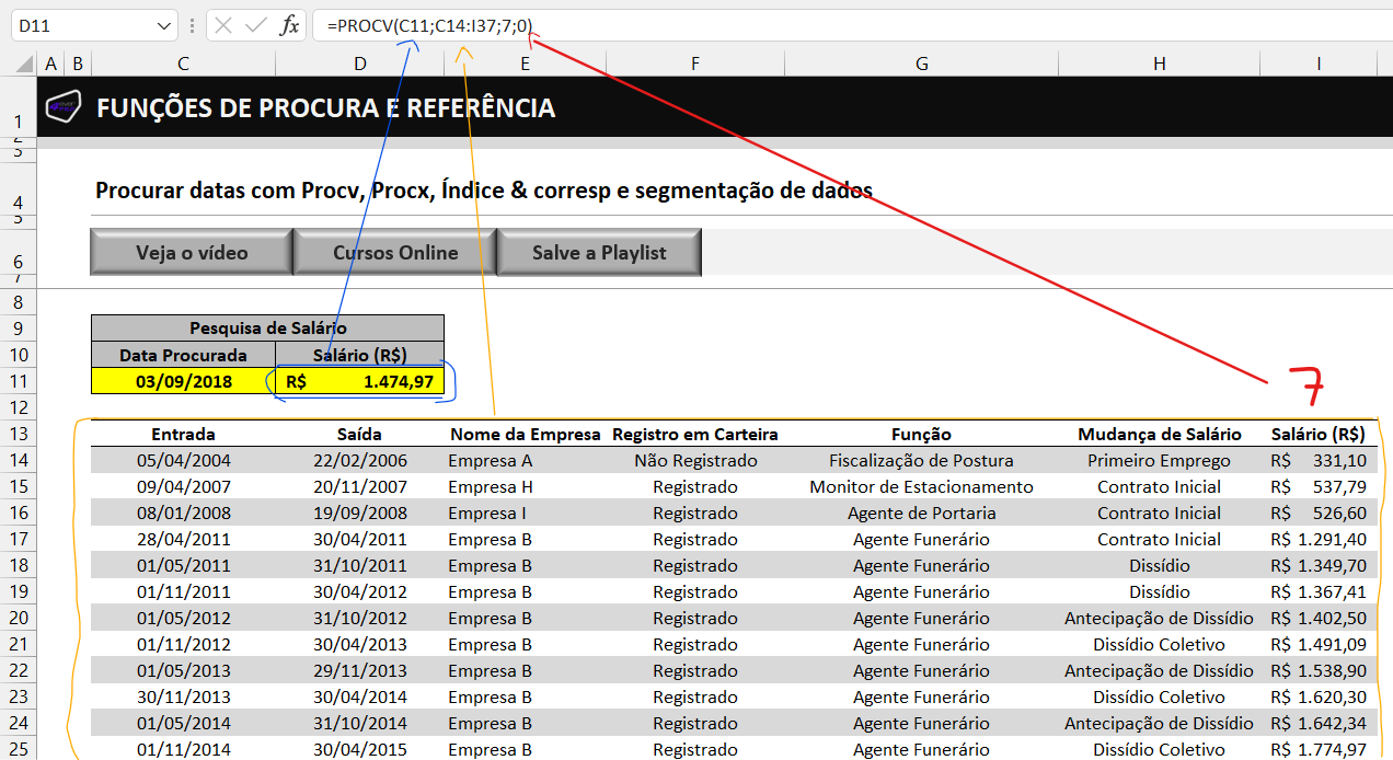 PROCURA DE SALÁRIOS FUNÇÃO PROCV ExcelForever