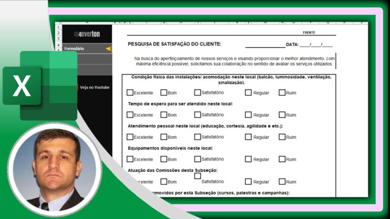 Arquivos planilha pesquisa de satisfação do cliente ExcelForever