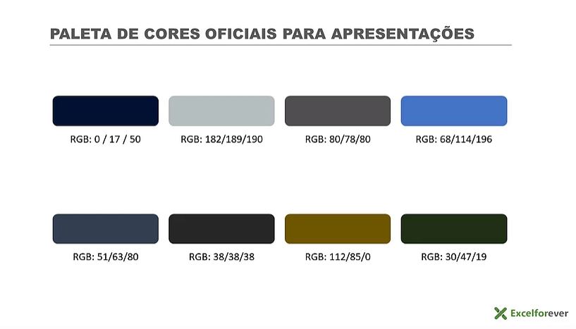 Paleta de cores exatas - COMO CRIAR PALETA DE CORES EXATAS NO EXCEL