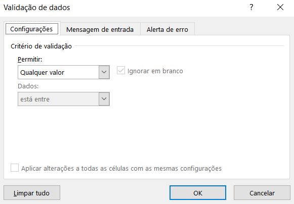 Caixa validação de dados