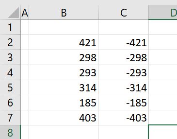 Aplicação de fórmula - COMO INVERTER SINAIS NO EXCEL