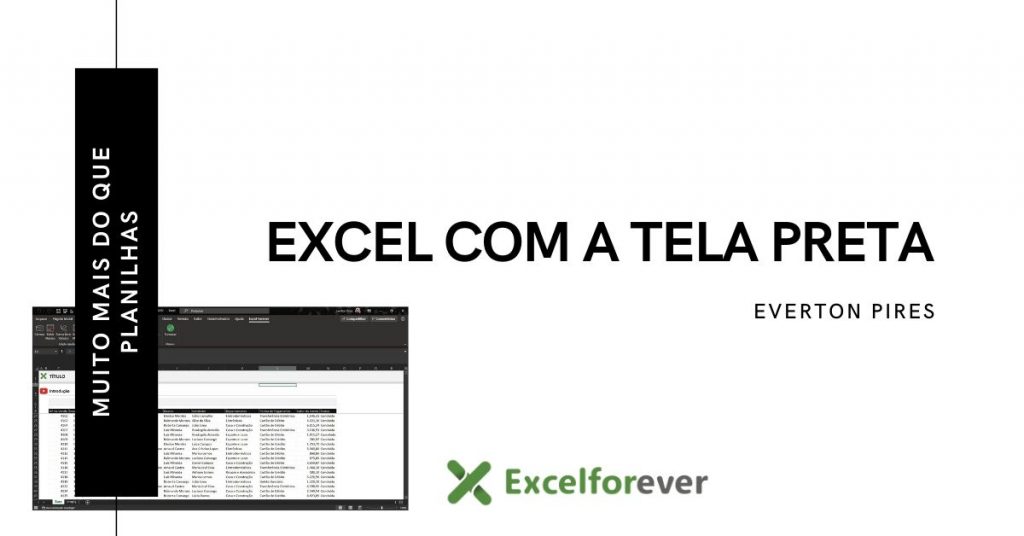 Excel com o fundo preto