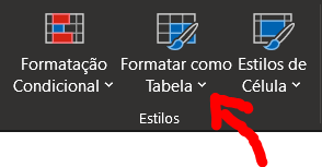 Tela segmentação de dados com formato de tabelas