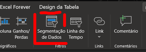 tela inserir segmentação de dados