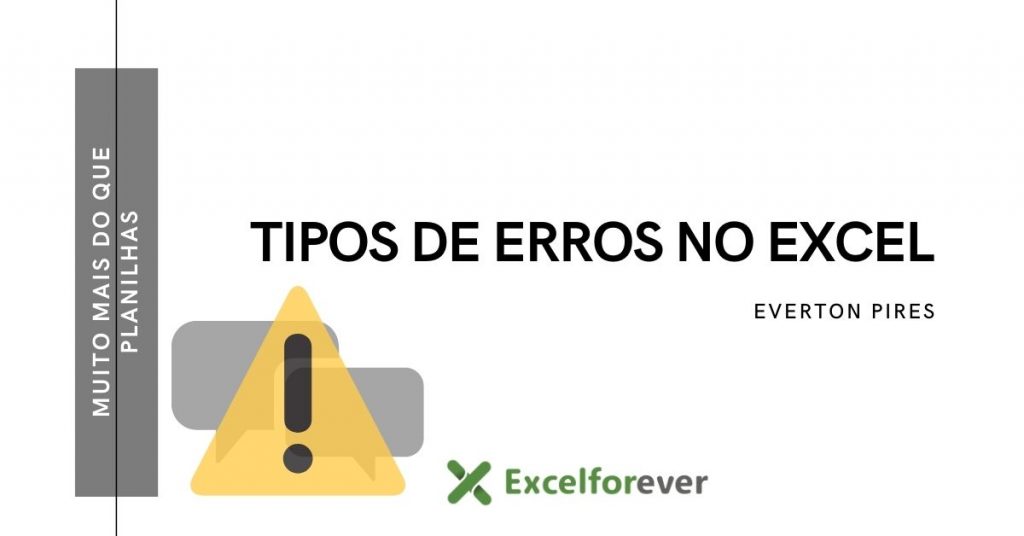 tipos de erros no excel