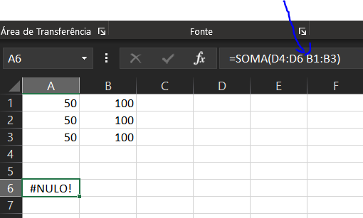 Tela erro nulo - TODOS OS ERROS DO MICROSOFT EXCEL