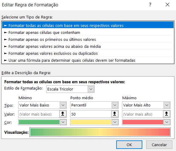 Caixa editar regra de formatação