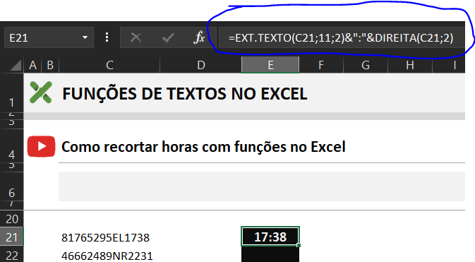 Tela extração da hora