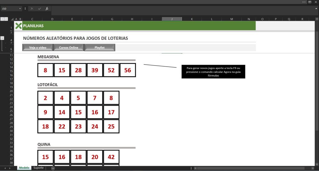 Como atualizar os jogos - PLANILHA DE JOGOS AUTOMÁTICOS PARA LOTERIAS