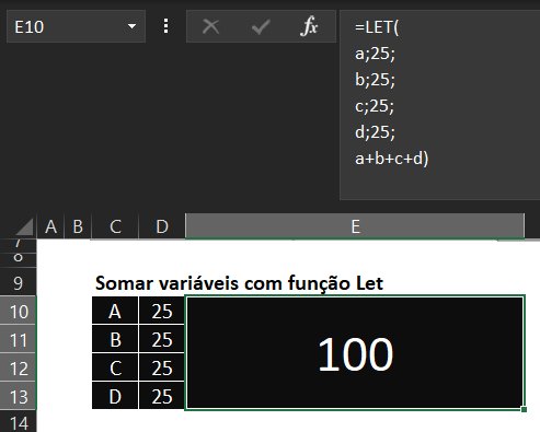 Quebrar linha na caixa de fórmulas - FUNÇÃO LET NO MICROSOFT EXCEL