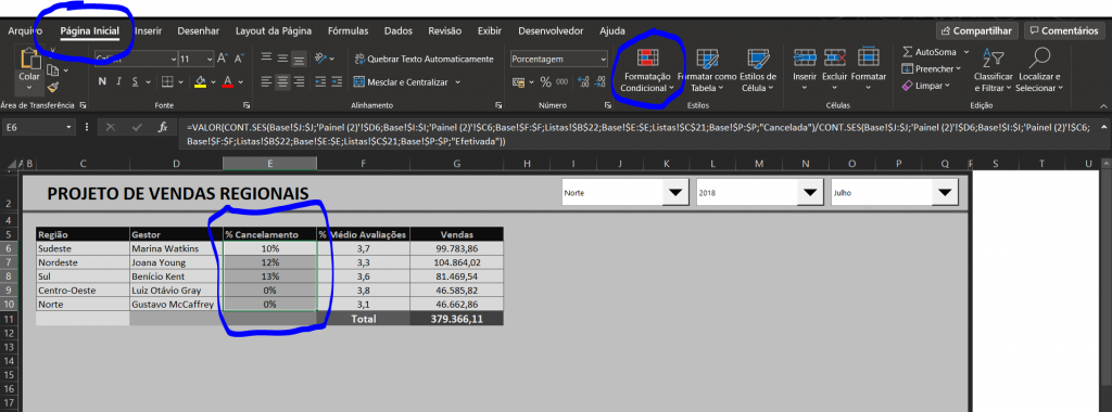 Acessar formatações condicionais - FORMATAÇÕES CONDICIONAIS COM CONJUNTO DE ÍCONES NO EXCEL