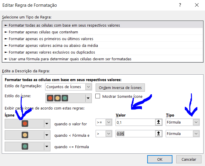 Configuração % de cancelamento