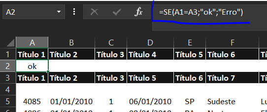 como fazer a função Se - CHECAR CABEÇALHOS COM FUNÇÃO SE NO EXCEL