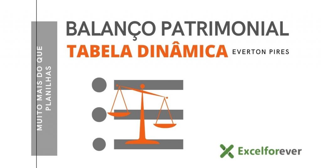 Balanço patrimonial com tabela dinâmica