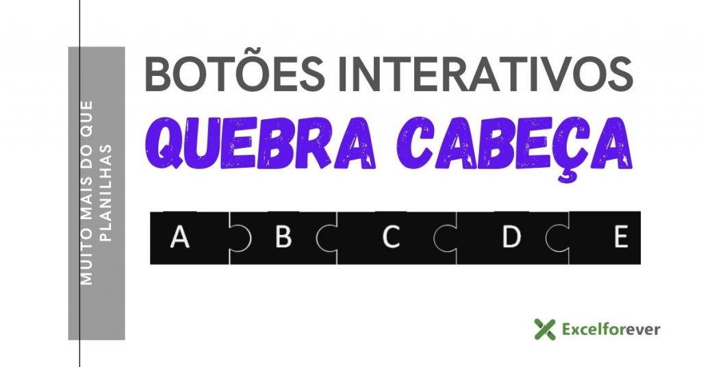 Botões interativos quebra cabeça