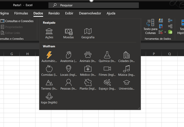 Tipos de dados no Excel - COTAÇÃO AUTOMÁTICA DE MOEDA NO EXCEL