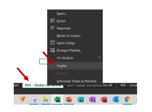 Ocultar planilhas de forma simples