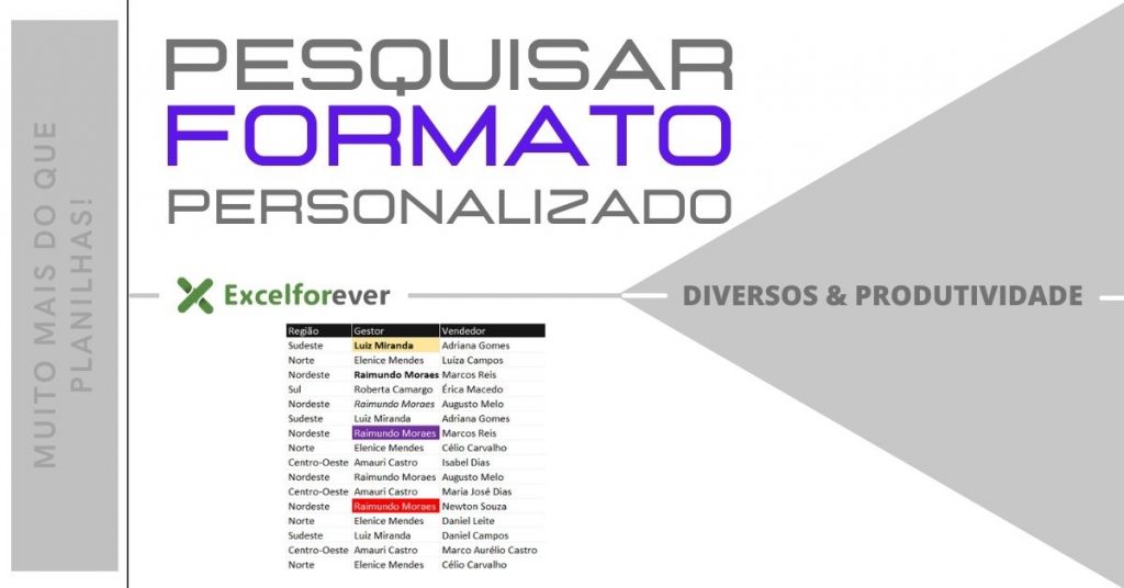 Pesquisar formato personalizado no Excel