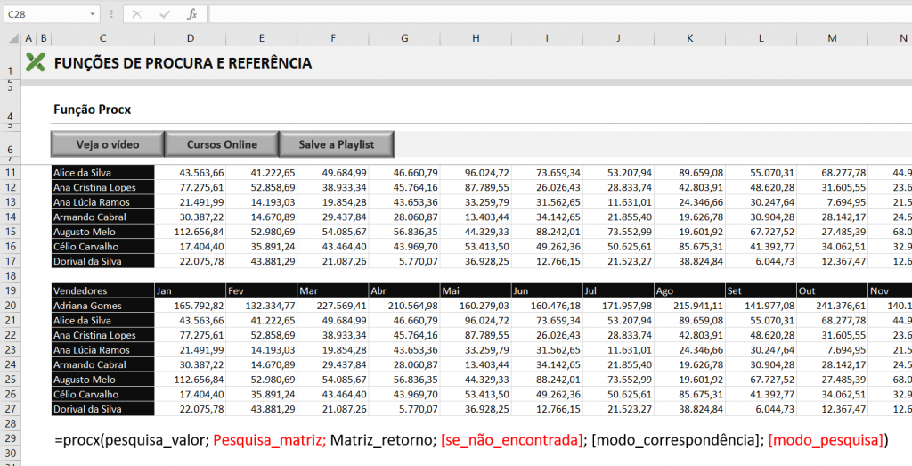 FUNÇÃO PROCX DO MICROSOFT EXCEL