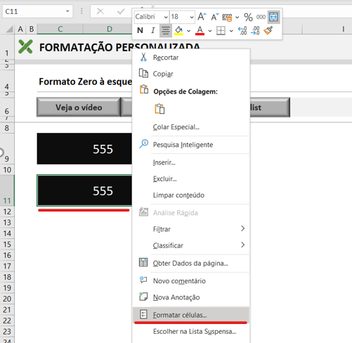 FORMATAÇÃO DO ZERO À ESQUERDA NO EXCEL