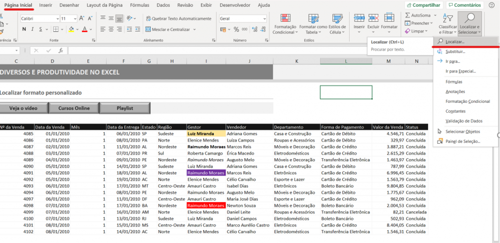 LOCALIZAR FORMATO PERSONALIZADO NO EXCEL