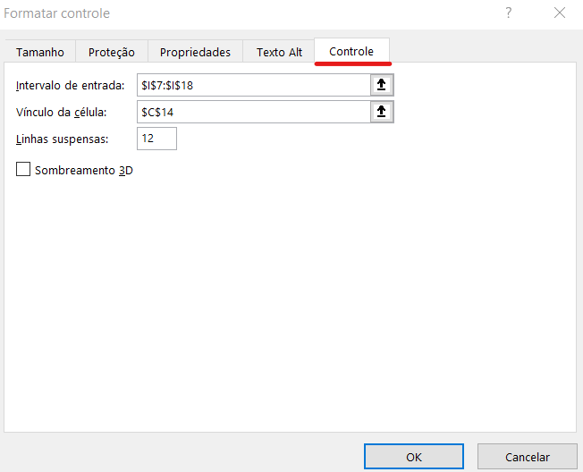 Formatar controle da caixa de combinação