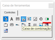 Botão na caixa de ferramentas