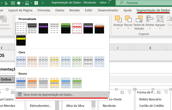 Novo estilo - CORES GRADIENTES NA SEGMENTAÇÃO DE DADOS