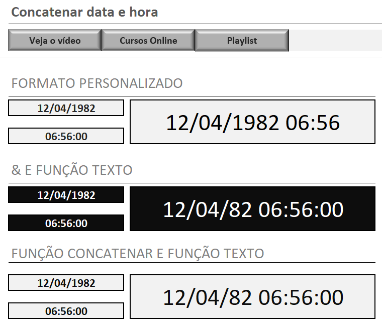 COMO CONCATENAR DATA E HORA NO EXCEL