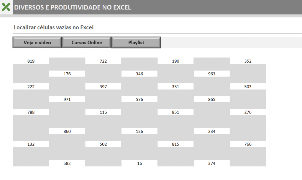 COMO LOCALIZAR CÉLULAS VAZIAS NO EXCEL