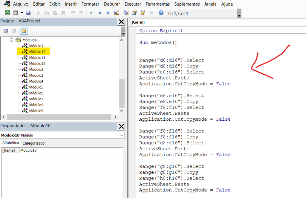 Aplicar o código - COMO APLICAR SELECTCOPYPASTE NO VBA