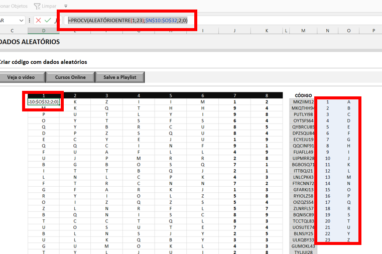 Procv aninhada - CÓDIGO COM LETRAS E NÚMEROS NO EXCEL