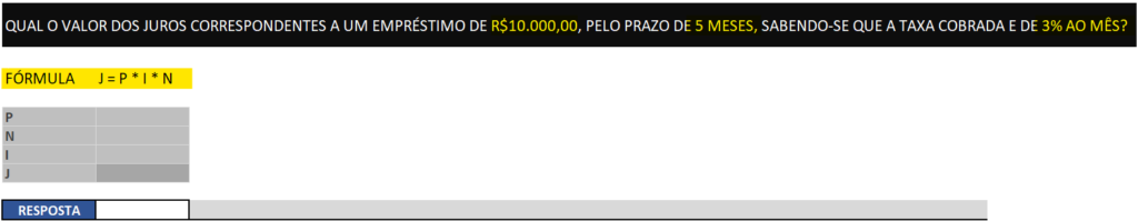 Exemplos de juros simples - CÁLCULO DE JUROS SIMPLES NO EXCEL