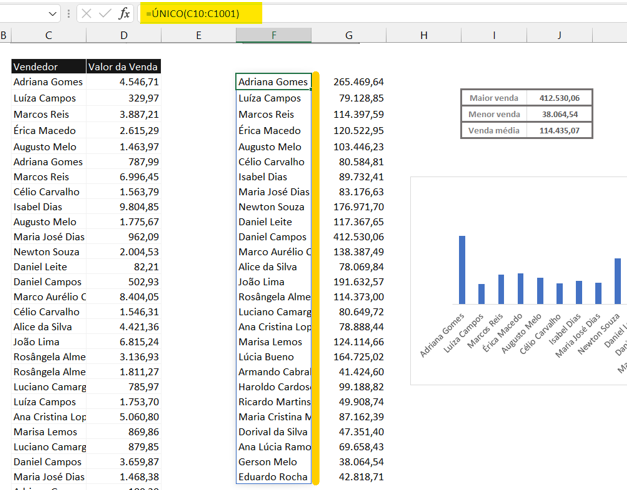 Função único - COMANDO CÂMERA NO MICROSOFT EXCEL