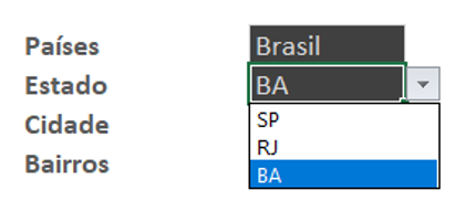 Lista de estados pronta