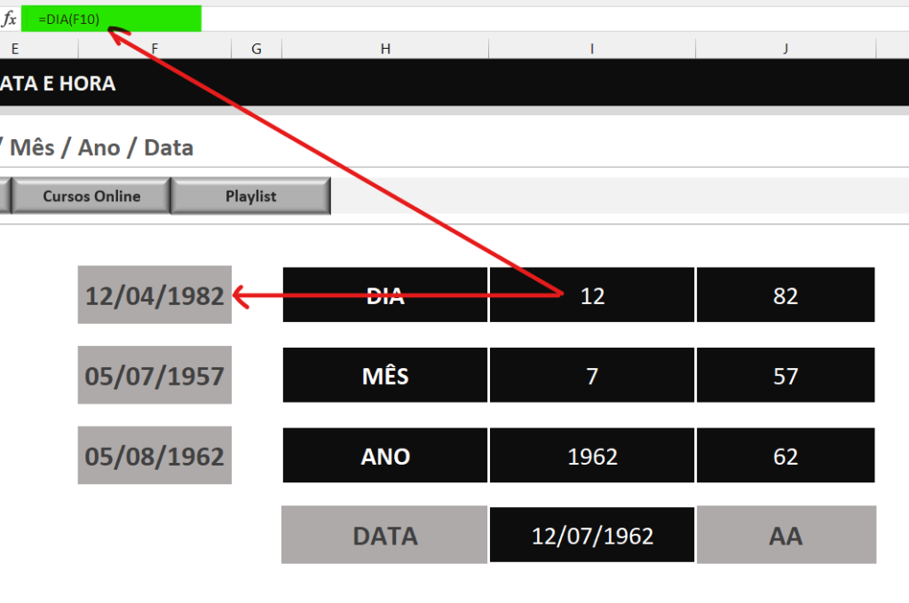 Função dia - FUNÇÕES DIA-MÊS-ANO NO MICROSOFT EXCEL