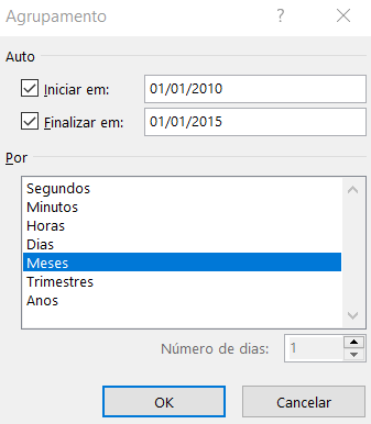 Aplicando relatório mensal com agrupamento de datas - RELATÓRIO MENSAL COM TABELAS DINÂMICAS