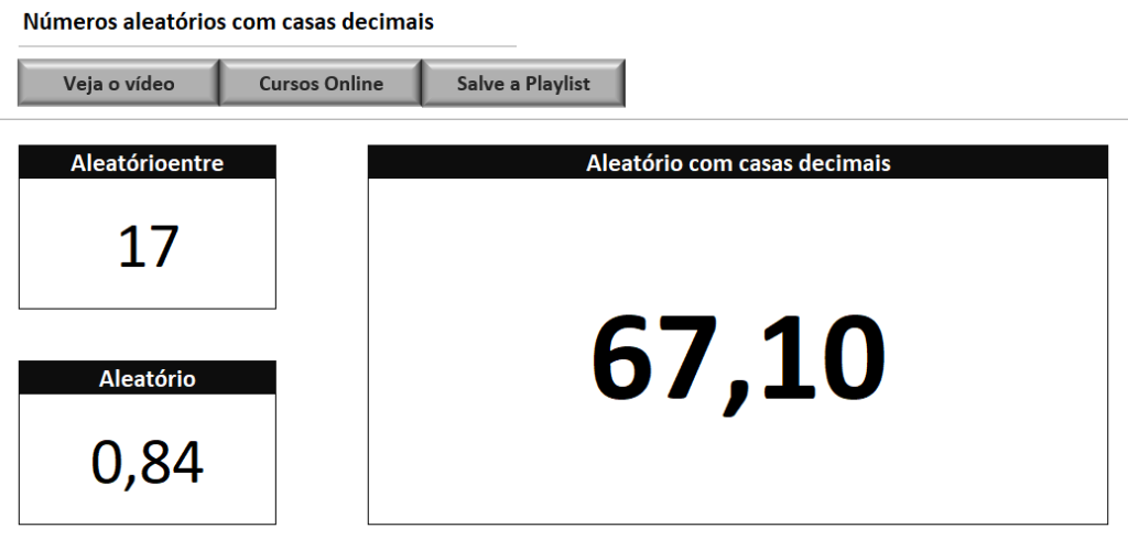 NÚMEROS ALEATÓRIOS COM CASAS DECIMAIS