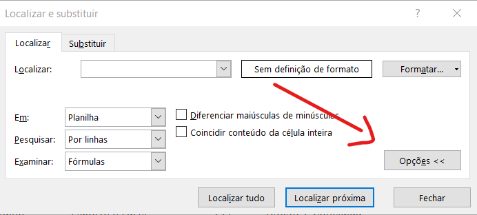 Caixa localizar e substituir - COMO LOCALIZAR AVANÇADO NO EXCEL