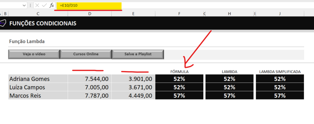 FUNÇÃO LAMBDA NO EXCEL