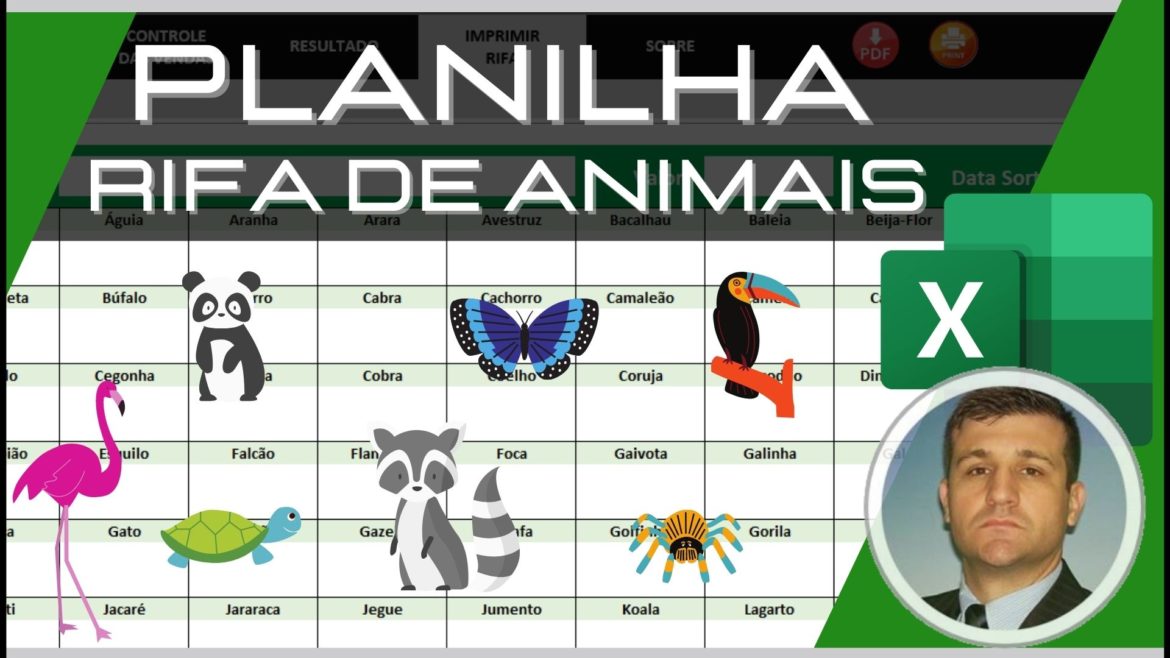 PLANILHA RIFA COM NOME DE ANIMAIS