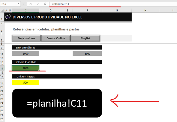 Referências em outras planilhas - REFERÊNCIAS A CÉLULAS PLANILHAS E PASTAS