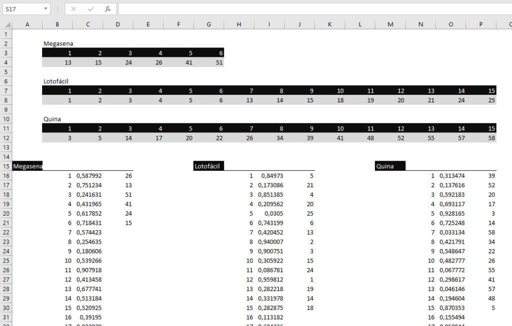 NÚMEROS ALEATÓRIOS SEM REPETIÇÃO NO EXCEL