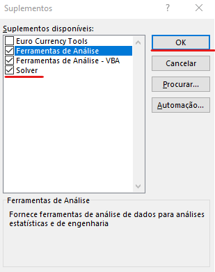 Localizar o solver - SOLVER NO MICROSOFT EXCEL