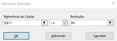 Adicionar restrição