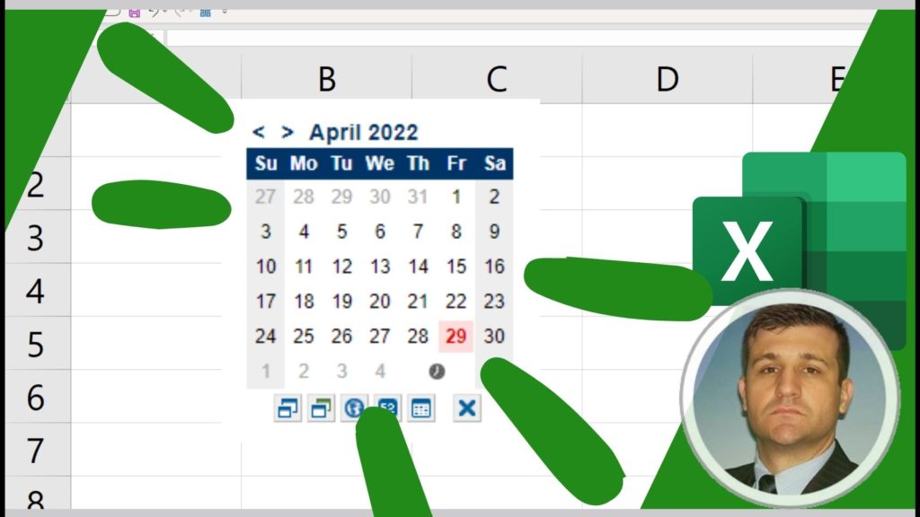 Mini calendário no Excel