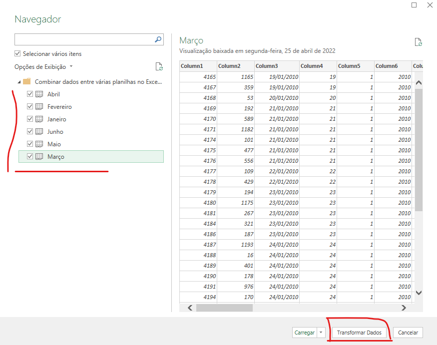 Transformar dados - COMBINAR DADOS ENTRE PLANILHAS NO EXCEL