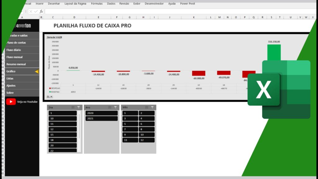 Planilha Fluxo de caixa PRO