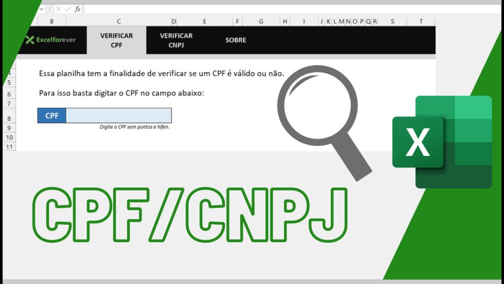 Planilha verificação de CPF e CNPJ