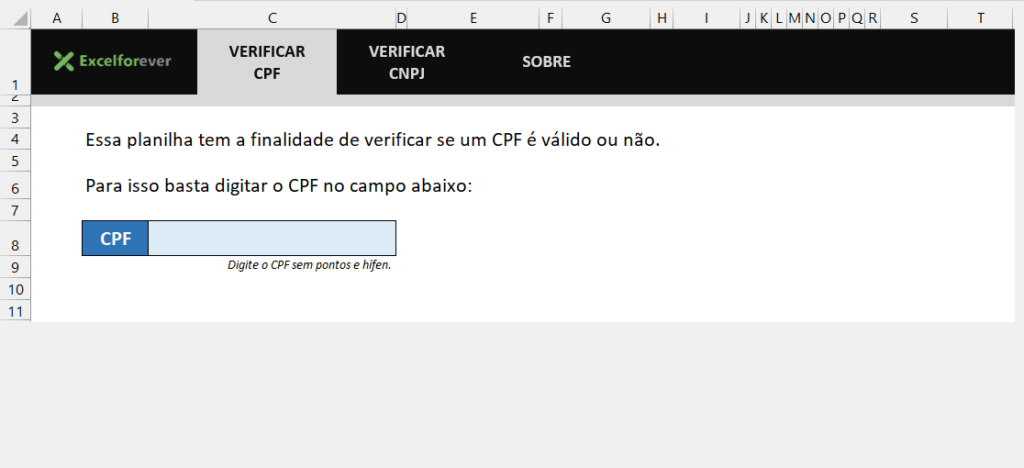 PLANILHA VERIFICAÇÃO DE CPF e CNPJ